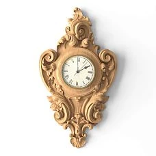 Carved wall clock "Versailles" CH-001 in French Baroque style, wooden case.