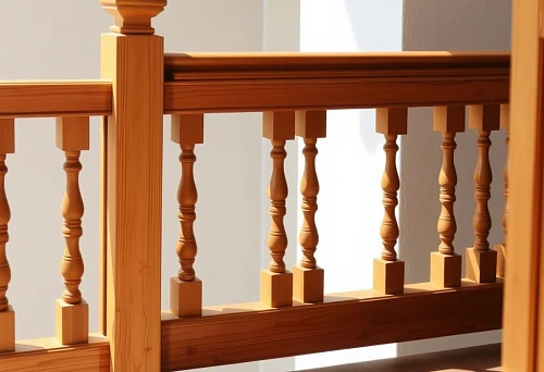 Wooden balusters in a sunny interior &mdash; quality staircase elements crafted by masters of Tula