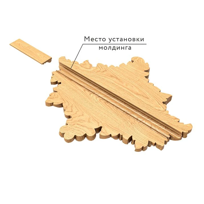 Back side of decorative element N-256-1 with molding mounting area