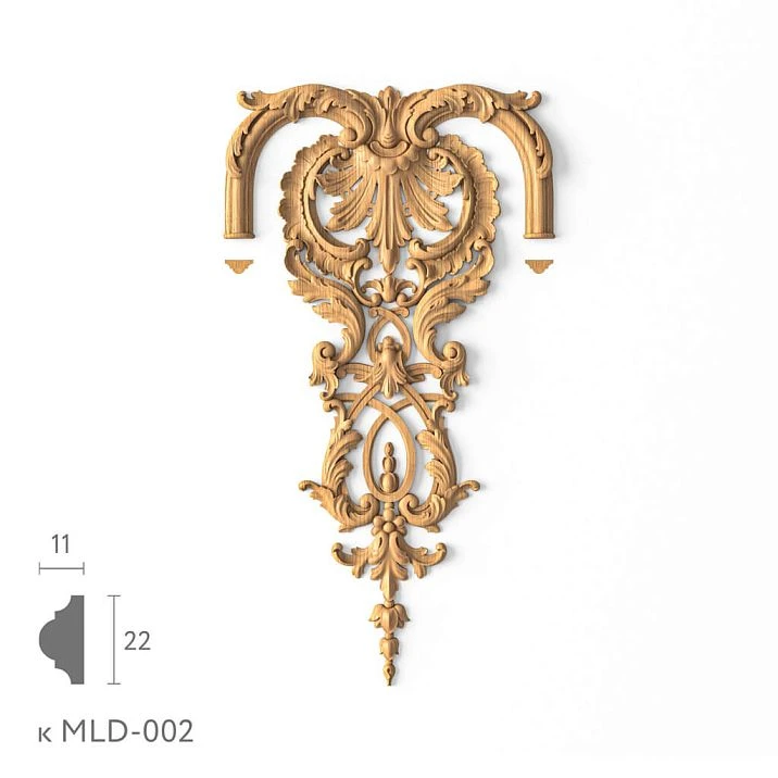 Carved Applique N-383 close-up