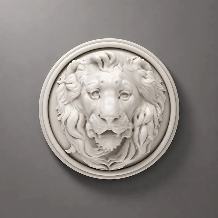 Decorative lion overlays for walls and columns in various sizes