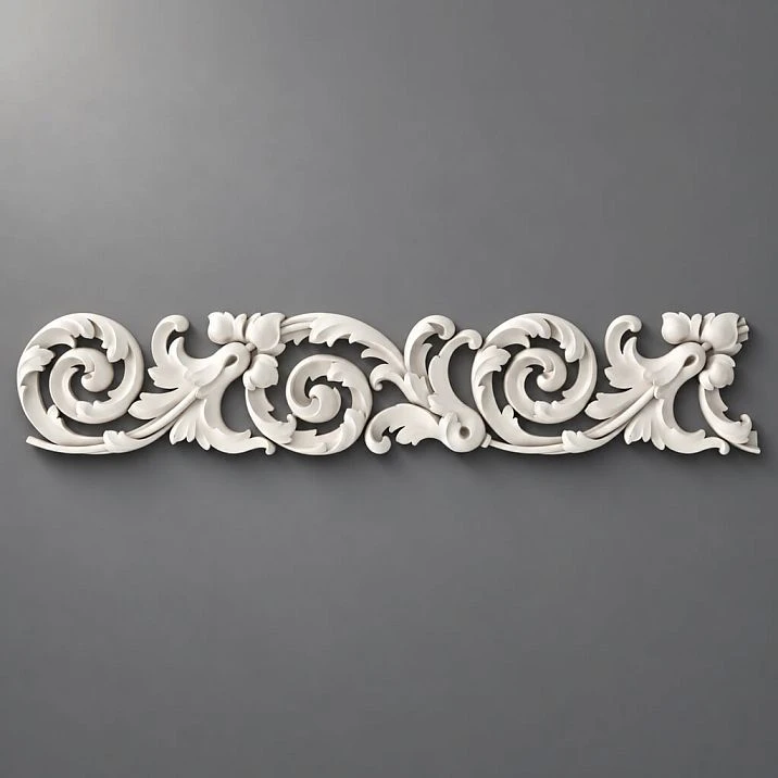 Carved furniture molding KPU-081 from polyurethane &mdash; decorative wall applique