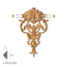 Wooden decorative element MLD-2-1.1, carved molding decor
