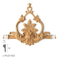 Wooden decorative element MLD-3-2.1 for molding MLD-003, 375 &times; 375 &times; 33 mm