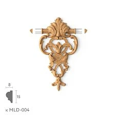 Wooden decorative element MLD-4-1.1, carved molding decor