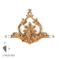 Wooden decorative element MLD-4-2.1 for molding MLD-004, 198 &times; 208 &times; 18 mm
