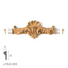 Decorative element N-434.1 made of wood for moldings, 303 &times; 127 &times; 25 mm