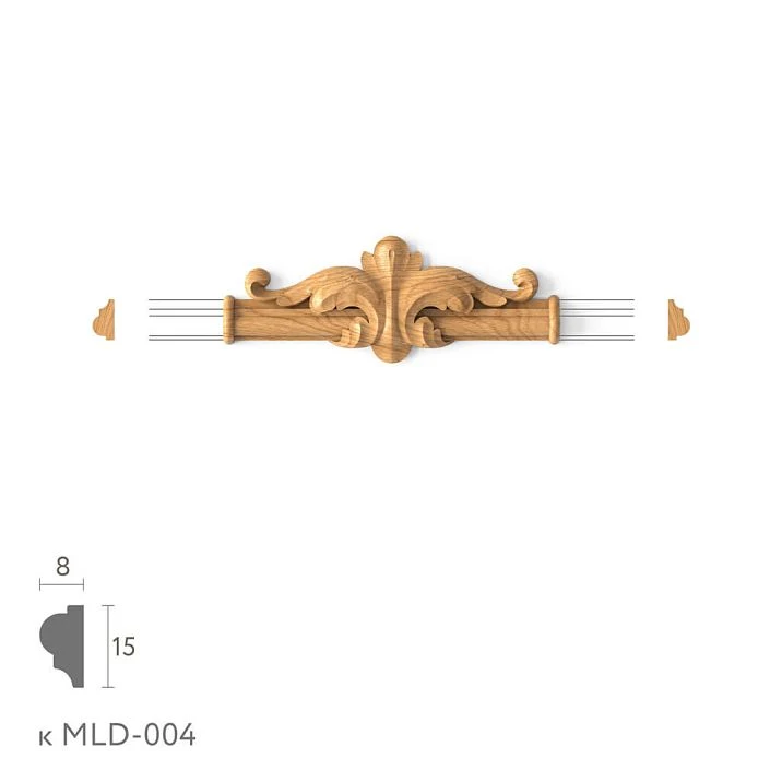 Decorative connecting element N-401.1 made of wood
