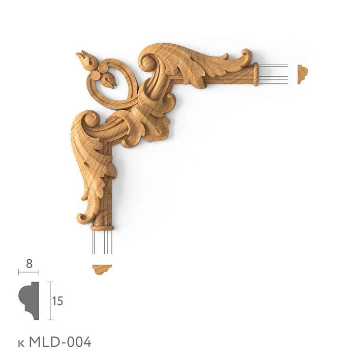 Corner decorative element MLD-4U-1.1. Molding decor. Image 69ca261ae0ac6