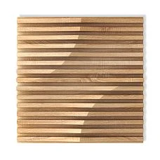 Wooden panel DP-002 with horizontal slats and a wave-like relief made of natural wood