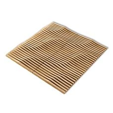 Composition of four DP-002 slatted wooden panels with a wave-like texture for an accent wall