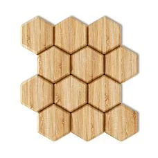 Wooden honeycomb panels DP-003 in modular layout for creating wall panels