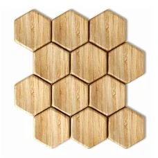 Wooden honeycomb panels DP-003 in modular layout for creating wall panels
