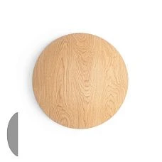 Wooden outlet R-084 in round shape made of natural wood with visible grain texture of solid wood