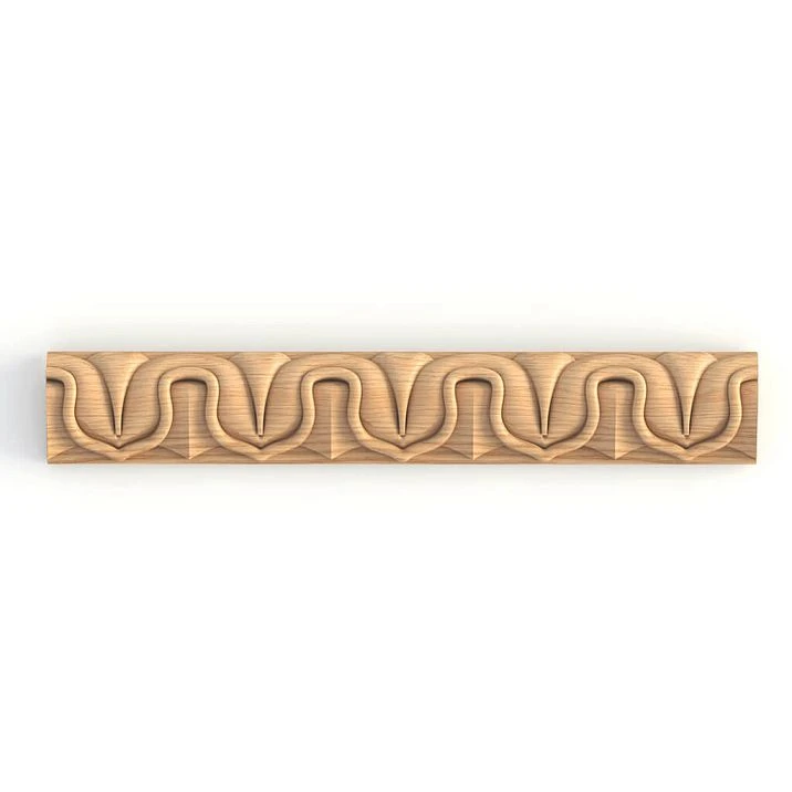 Wooden Molding K-004 with a classic botanical pattern 'marsh leaf' for creating elegant decorative accents in furniture and room finishing.
