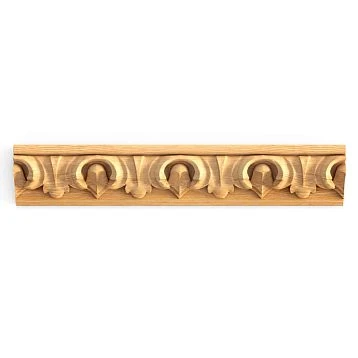 Carved molding in the form of a rose leaf for walls, ceilings, and cornices K-010
