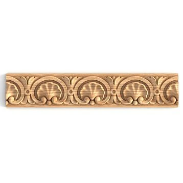 Carved trim K-080 made of oak and beech with 'acanthus leaf' ornament for decorating facades, doors, frames, and classical architectural elements