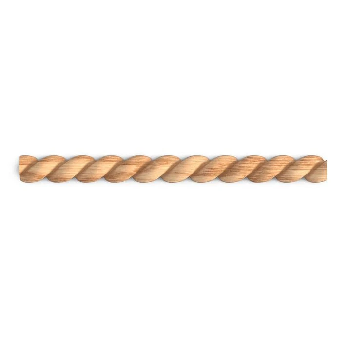 K-125 wooden molding, twisted, for interior and furniture finishing