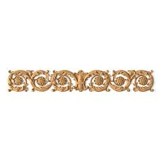 Wooden decor N-076.1, carved horizontal appliqu&eacute; with vegetal ornament from solid wood for furniture and interiors in classic style