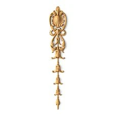 Carved wooden overlay N-499 from solid oak with laurel garland and cartouche &mdash; vertical decor for furniture and interior