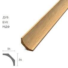 Wooden cornice KZ-016, 54&times;54 mm, with ideal square proportions