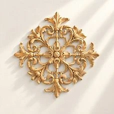 Oak or beech appliqu&eacute; N-421 with carved flowers and leaves