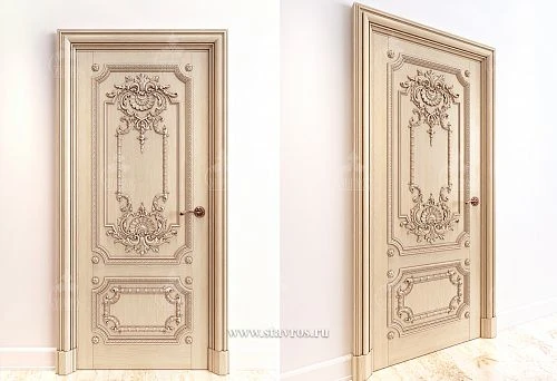 Solid Ash Door in Scandinavian Interior Style