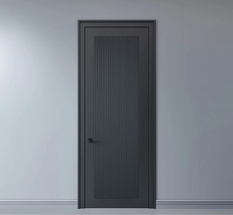 Dark door with slatted panel PAN-002 STAVROS