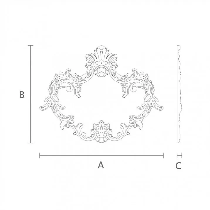 Carved applique N-463.1 - beauty and elegance of wood carving drawing