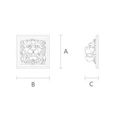 Decorative mascaron with a lion's head for building facade, drawing