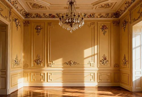 Interior in classic style with phytopolymer decor