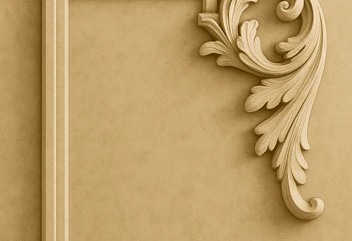Decorative corner molding in a classical interior