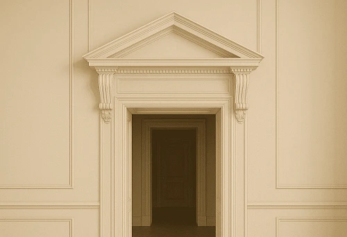 Sandro for door with a classic triangular pediment