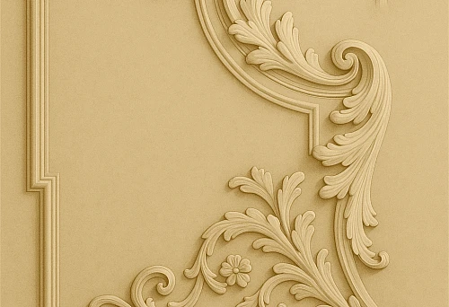 Ceiling Molding with Floral Ornamentation in Classical Style