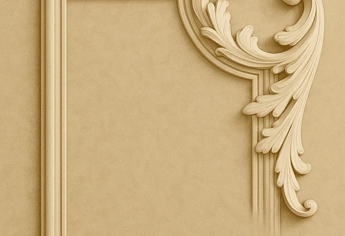 Decorative molding for framing a doorway with an elegant ornament in classic style