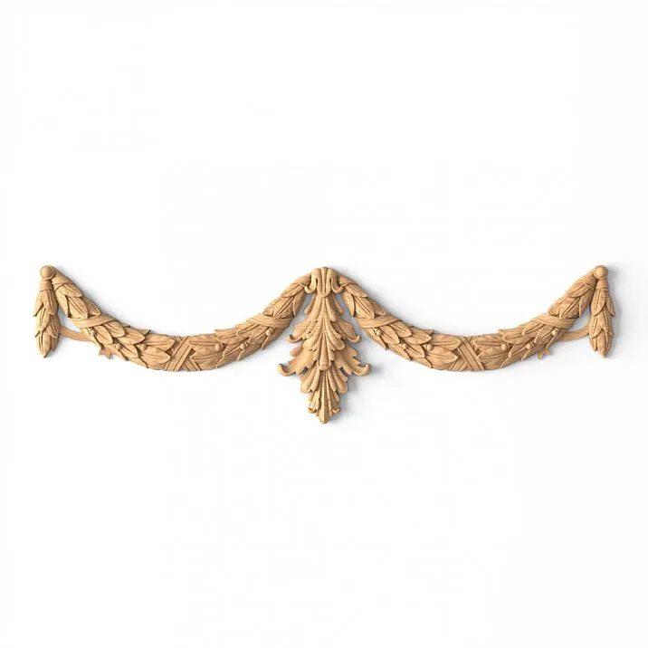 Carved overlay N-031 made of wood with floral ornament