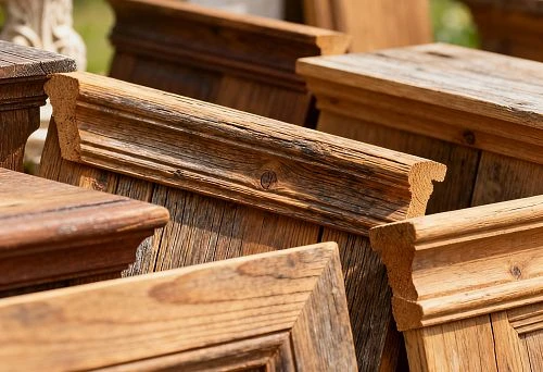 Wooden panels and outdoor decor elements for facades