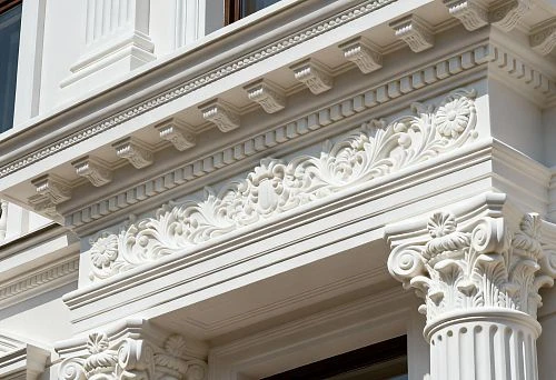 Facade decoration for columns and moldings on buildings in St. Petersburg