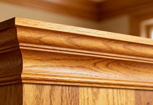 Natural beech molding with a glossy finish.