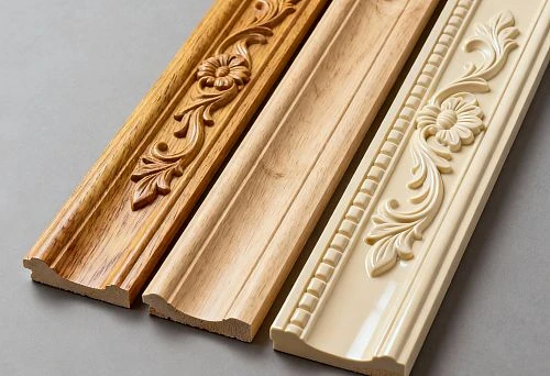 Comparison of wall and furniture moldings made from different materials.