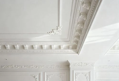White polyurethane molding in a classic interior
