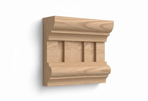 Decorative wooden molding with relief profile for interior painting