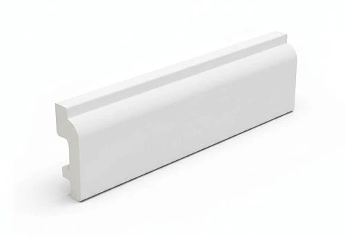White MDF skirting board 100 mm, paintable, with a modern minimalist profile