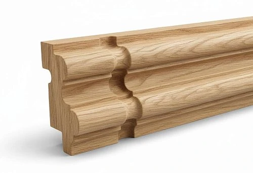 Decorative paintable wooden wall molding with decorative profile for modern interiors