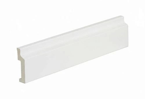 White MDF skirting board 80 mm for painting with a laconic profile for modern interior