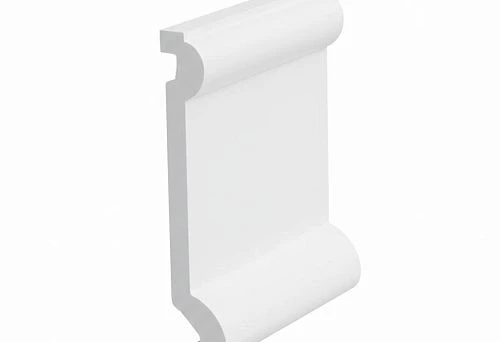 White paintable plastic molding with modern profile for decorative interior finishing