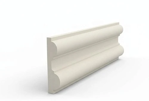 Smooth wooden furniture molding with a minimalist profile, ready for painting