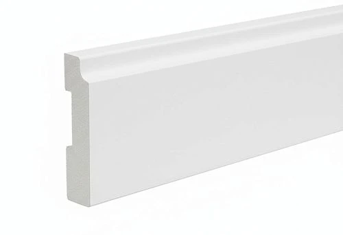 White MDF skirting board for painting with smooth modern profile