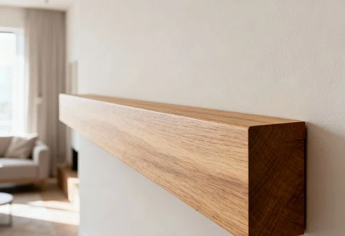Wooden planks for wall decoration in a modern living room