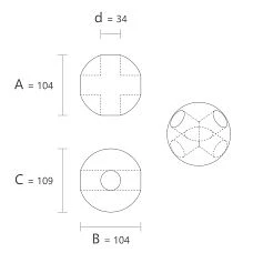 Drawing of part KN-018 for the constructor with indication of height, width, and hole diameter.